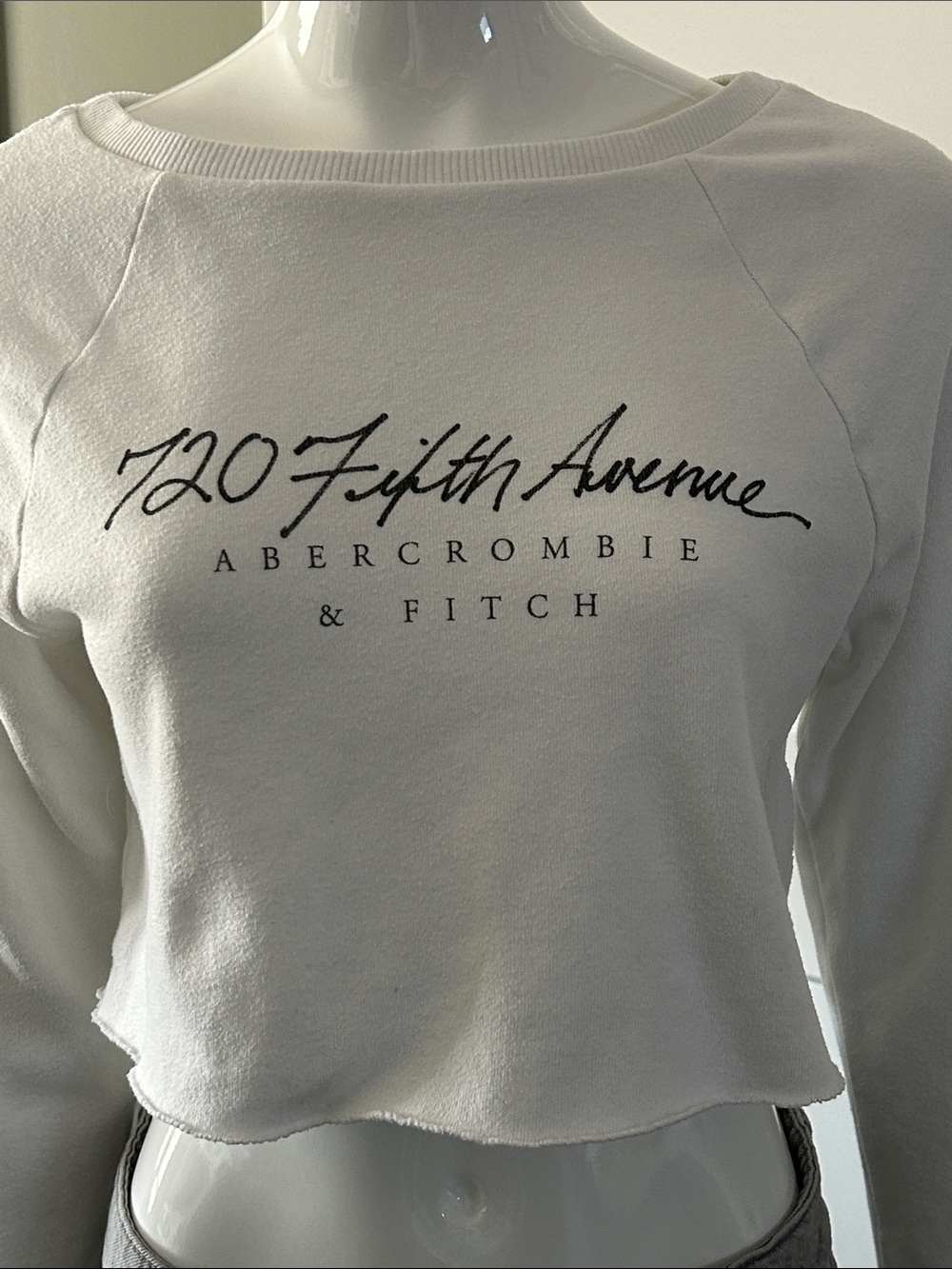 Abercrombie & Fitch “720 Fifth Avenue” Cropped Sweatshirt – Size Small - Picture 2 of 9